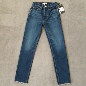 Re/Done 90s Extra Stretch High Rise Ankle Crop Royal Fade 23